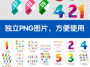 可爱卡通创意阿拉伯数字免扣PNG素材 让数字广告设计更出彩